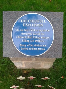 A plaque at the burial site of the killed workers